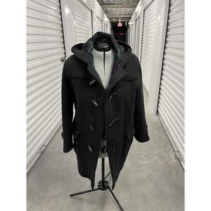 VINTAGE GLOVERALL DUFFLE GREY WOOL COAT ENGLAND SIZE 46